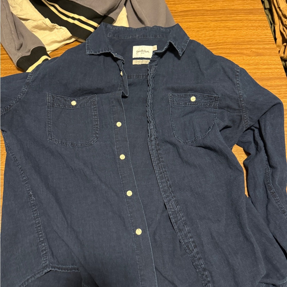 Dark Blue Button-Up Shirt